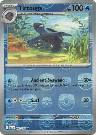 Tirtouga (Master Ball Pattern) (22/086) - SV Black Bolt Holofoil - Uncommon