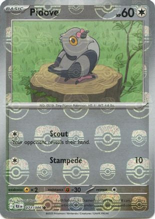 Pidove (Master Ball Pattern) (71/086) - SV Black Bolt Holofoil - Common
