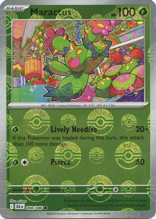 Maractus (Poke Ball Pattern) (8/086) - SV Black Bolt Holofoil - Common