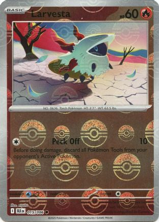 Larvesta (Poke Ball Pattern) (15/086) - SV Black Bolt Holofoil - Common