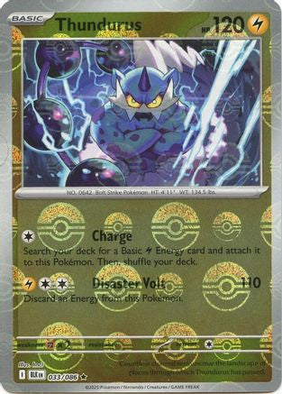 Thundurus (Poke Ball Pattern) (33/086) - SV Black Bolt Holofoil - Rare