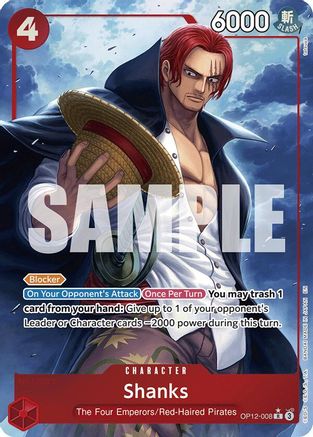 (OP12-008) Shanks (008) (Alternate Art) - Legacy of the Master Foil