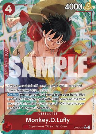 (OP12-015) Monkey.D.Luffy (Alternate Art) - Legacy of the Master Foil