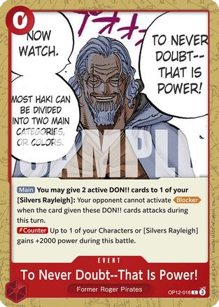(OP12-016) To Never Doubt--That Is Power! - Legacy of the Master Normal