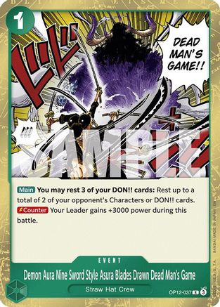 (OP12-037) Demon Aura Nine Sword Style Asura Blades Drawn Dead Man's Game - Legacy of the Master Foil