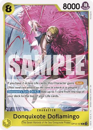 (OP12-107) Donquixote Doflamingo - Legacy of the Master Foil