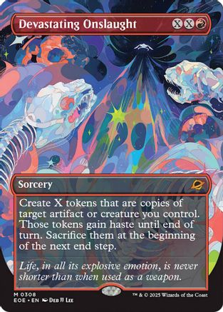 Devastating Onslaught (Borderless)  (EOE-308) - Edge of Eternities Foil