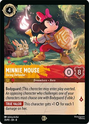 (035)  Minnie Mouse - Daring Defender - Disney Lorcana Promo Cards  Cold Foil