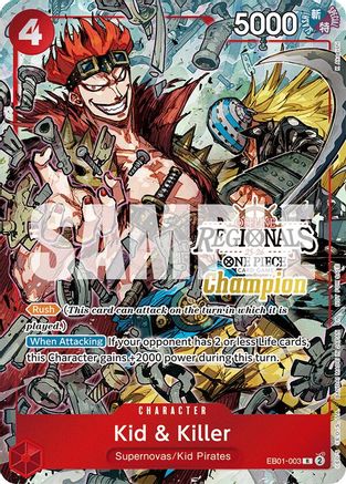 (EB01-003) Kid & Killer (Offline Regional Champion Card Set 2025 Vol.2) - One Piece Promotion Cards - Foil