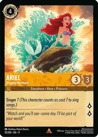 (015/204)  Ariel - Singing Mermaid - Fabled  Holofoil