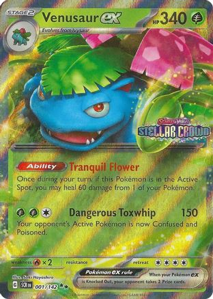 Venusaur ex (Stellar Crown Stamp) (1) - Miscellaneous Cards & Products Holofoil - Double Rare