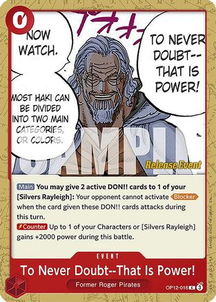 (OP12-016) To Never Doubt--That Is Power! - Legacy of the Master Release Event Cards Normal