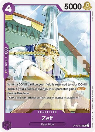 (OP12-072) Zeff - Legacy of the Master Release Event Cards Normal