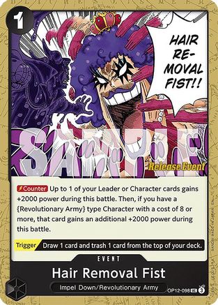 (OP12-098) Hair Removal Fist - Legacy of the Master Release Event Cards Normal