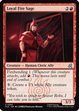 Loyal Fire Sage  (TLE-242) - Avatar: The Last Airbender: Eternal-Legal Foil
