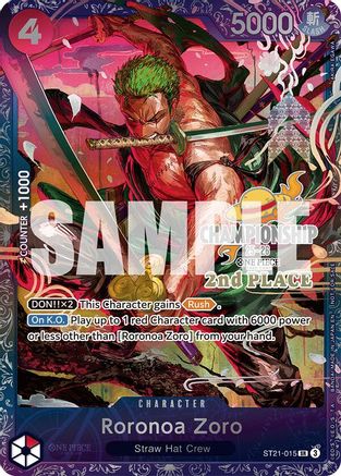 (ST21-015) Roronoa Zoro (CS 25-26 2nd Place) - One Piece Promotion Cards Foil