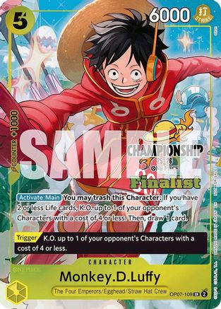 (OP07-109) Monkey.D.Luffy (CS 25-26 Finalist Card Set 1) - One Piece Promotion Cards Foil