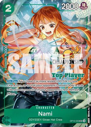 (OP10-033) Nami (CS 25-26 Top Player Pack) - One Piece Promotion Cards Foil