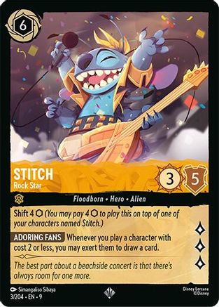 (003/204)  Stitch - Rock Star - Fabled  Cold Foil