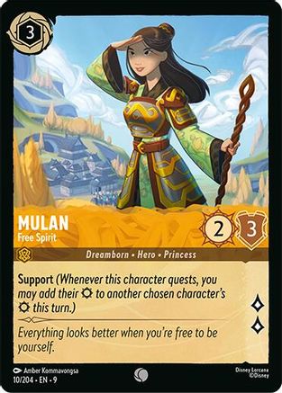 (010/204)  Mulan - Free Spirit - Fabled  Cold Foil