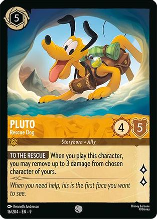(016/204)  Pluto - Rescue Dog - Fabled  Cold Foil