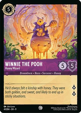 (041/204)  Winnie the Pooh - Hunny Wizard - Fabled  Cold Foil