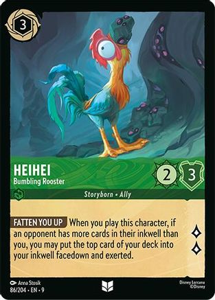 (086/204)  Heihei - Bumbling Rooster - Fabled  Cold Foil