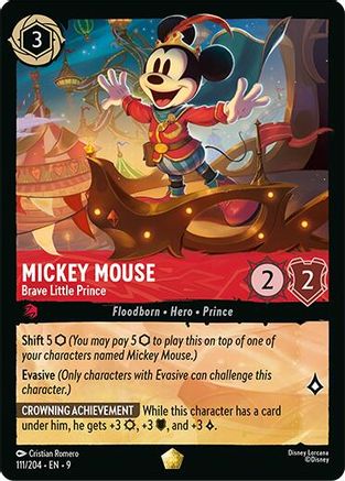 (111/204)  Mickey Mouse - Brave Little Prince - Fabled  Cold Foil