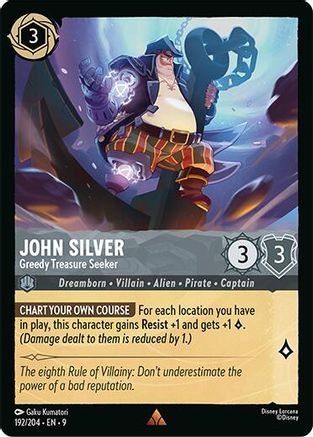 (192/204)  John Silver - Greedy Treasure Seeker - Fabled  Cold Foil
