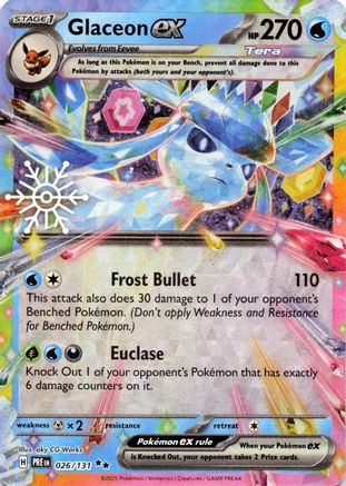 Glaceon ex (Holiday Calendar) (26/131) - SV Prismatic Evolutions Holofoil - Double Rare