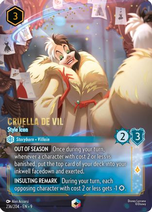 (236/204)  Cruella De Vil - Style Icon (Enchanted) - Fabled  Holofoil