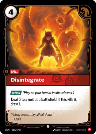 (005/298) Disintegrate - Origins Foil