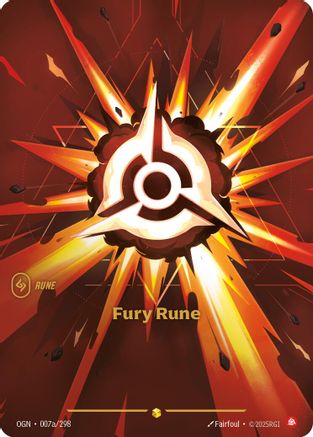 (007a/298) Fury Rune (Alternate Art) - Origins Foil