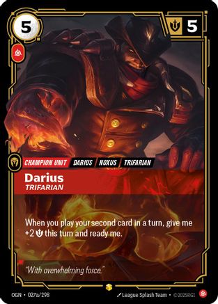 (027a/298) Darius - Trifarian (Alternate Art) - Origins Foil