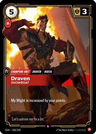 (028/298) Draven - Showboat - Origins Foil