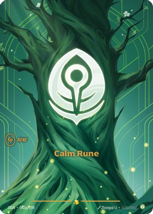 (042a/298) Calm Rune (Alternate Art) - Origins Foil