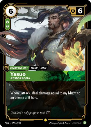 (076a/298) Yasuo - Remorseful (Alternate Art) - Origins Foil