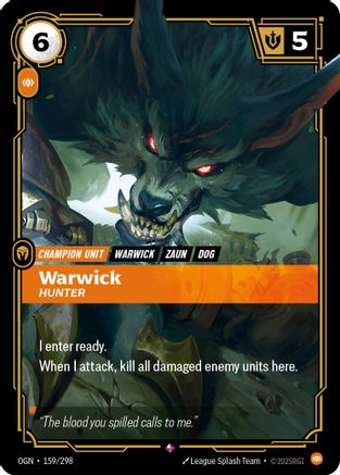 (159/298) Warwick - Hunter - Origins Foil
