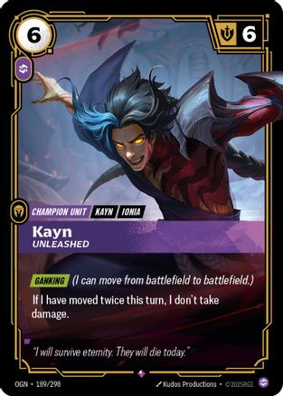 (189/298) Kayn - Unleashed - Origins Foil