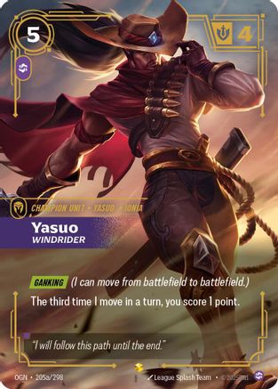 (205a/298) Yasuo - Windrider (Alternate Art) - Origins Foil