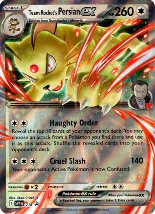 Team Rocket's Persian ex (218/182) - SV10 Destined Rivals Holofoil - Promo