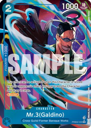 (PRB02-009) Mr.3(Galdino) (Alternate Art) - Premium Booster -The Best- Vol. 2 Foil