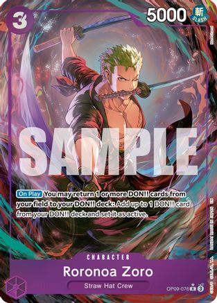 (OP09-076) Roronoa Zoro - OP09-076 (Alternate Art) - Premium Booster -The Best- Vol. 2 Foil