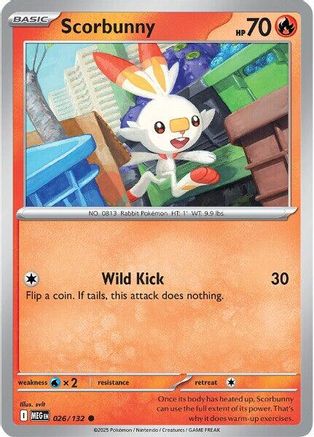 Scorbunny (26/132) - ME01 Mega Evolution Reverse Holofoil - Common