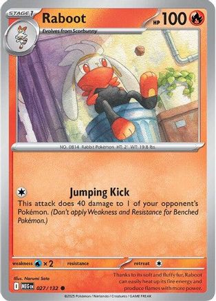 Raboot (27/132) - ME01 Mega Evolution Reverse Holofoil - Common