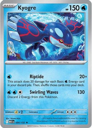 Kyogre (34/null) - ME01 Mega Evolution Holofoil - Rare