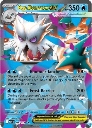 Mega Abomasnow ex (36/132) - ME01 Mega Evolution Holofoil - Double Rare