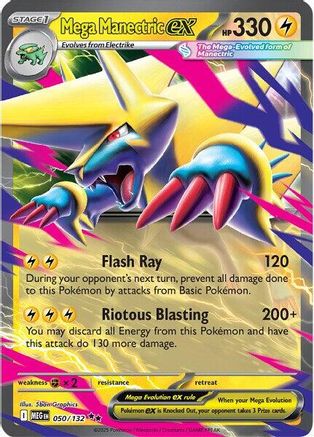 Mega Manectric ex (50/132) - ME01 Mega Evolution Holofoil - Double Rare