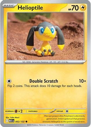 Helioptile (52/132) - ME01 Mega Evolution Reverse Holofoil - Common