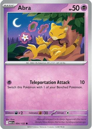 Abra (54/132) - ME01 Mega Evolution Reverse Holofoil - Common